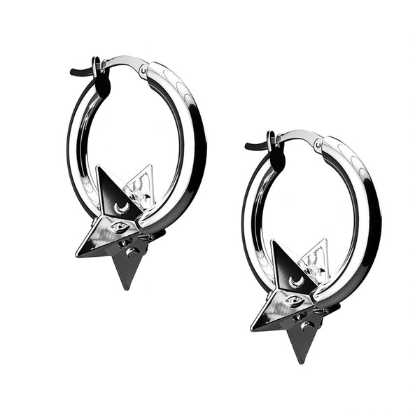 ASTROLOGY STAR HOOP EARRING