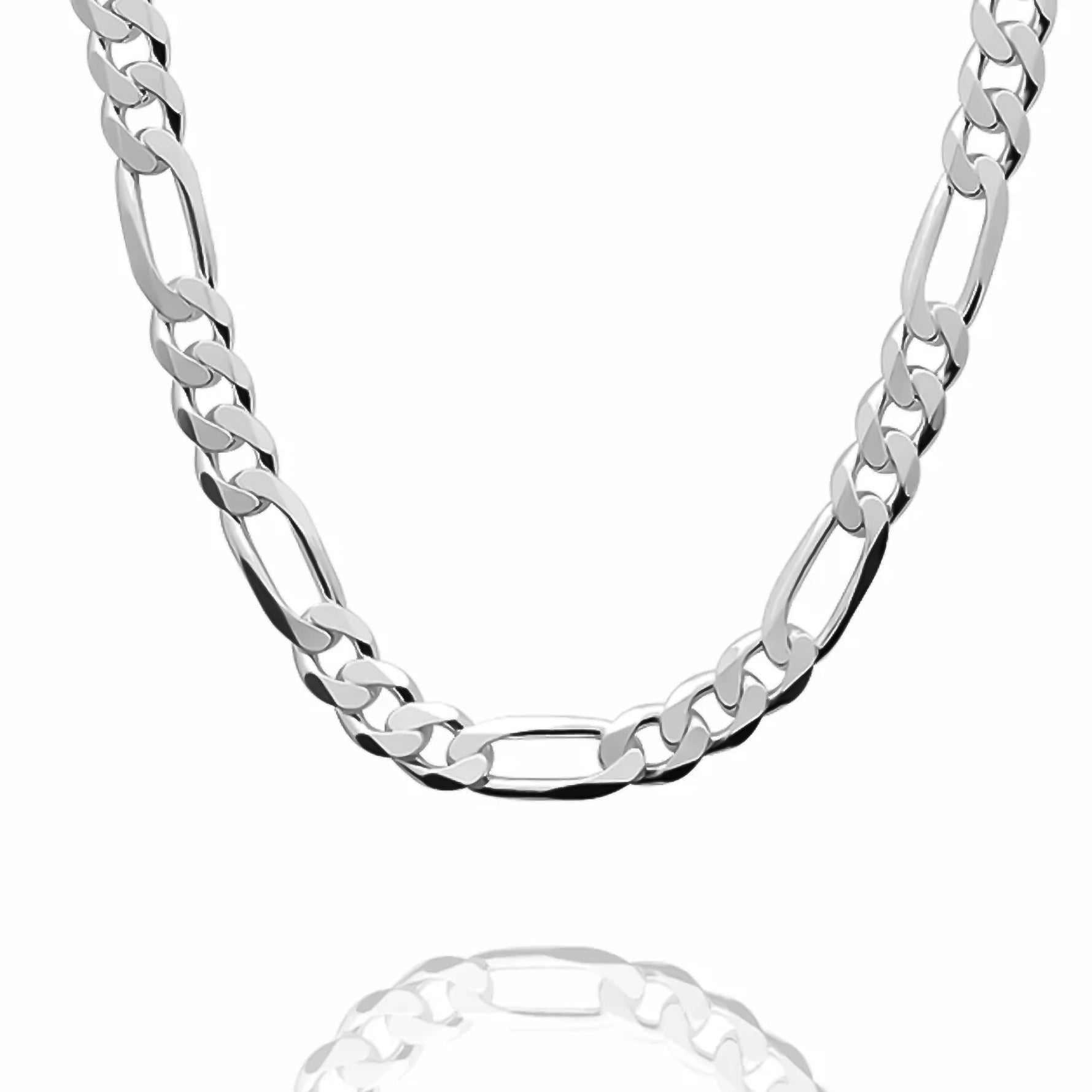 HEAVY SOLID SILVER FIGARO CHAIN - Hard Jewelry™