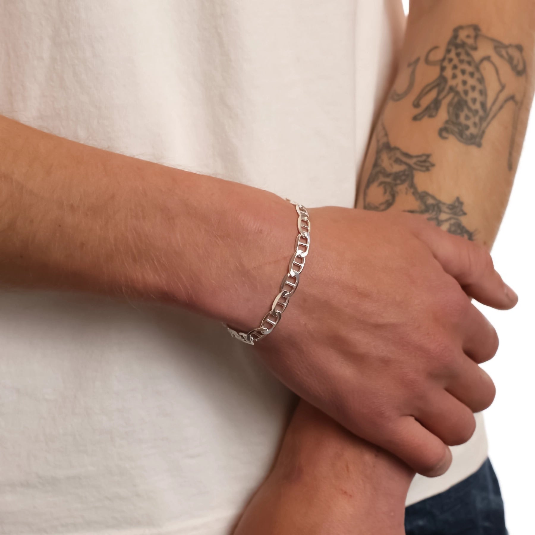 SILVER 6.3MM MARINER BRACELET - Hard Jewelry™