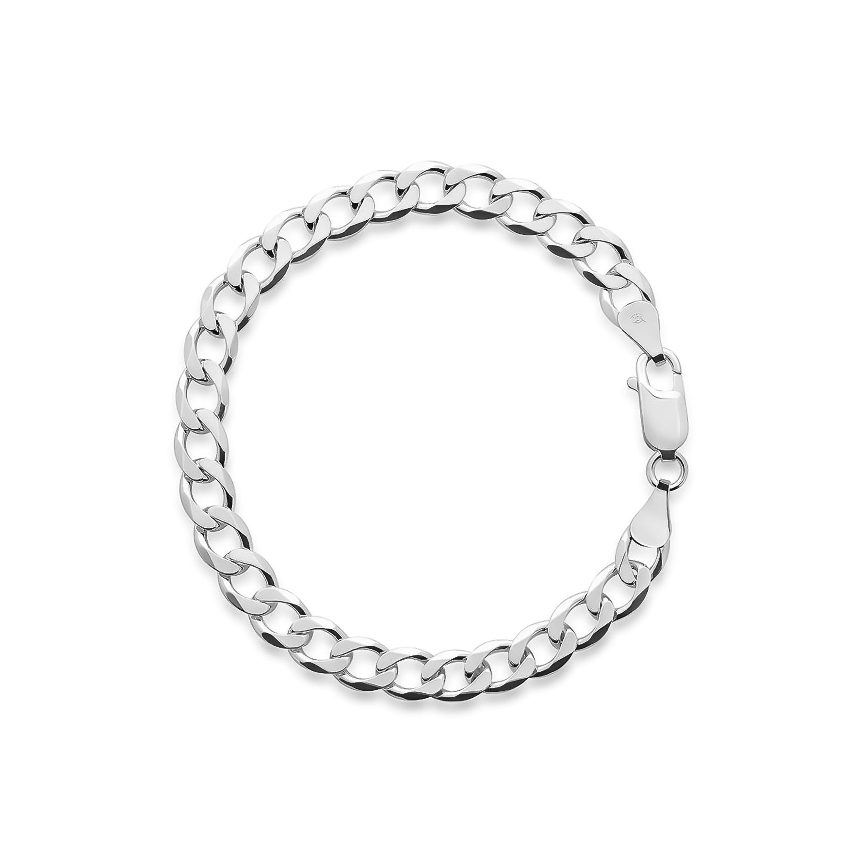 SILVER 6MM CURB BRACELET - Hard Jewelry™