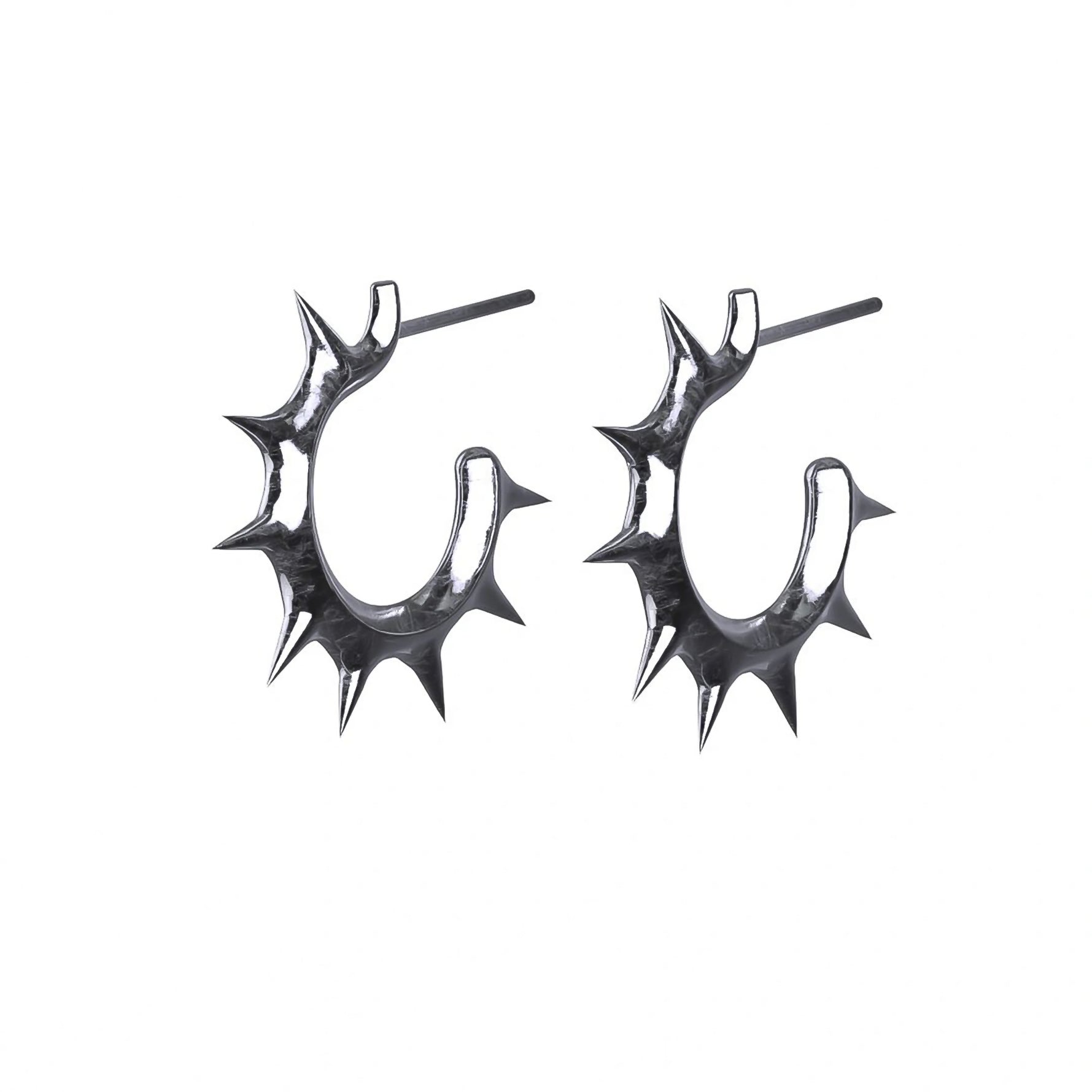 SPIKED OPEN HOOP EARRING - Hard Jewelry™